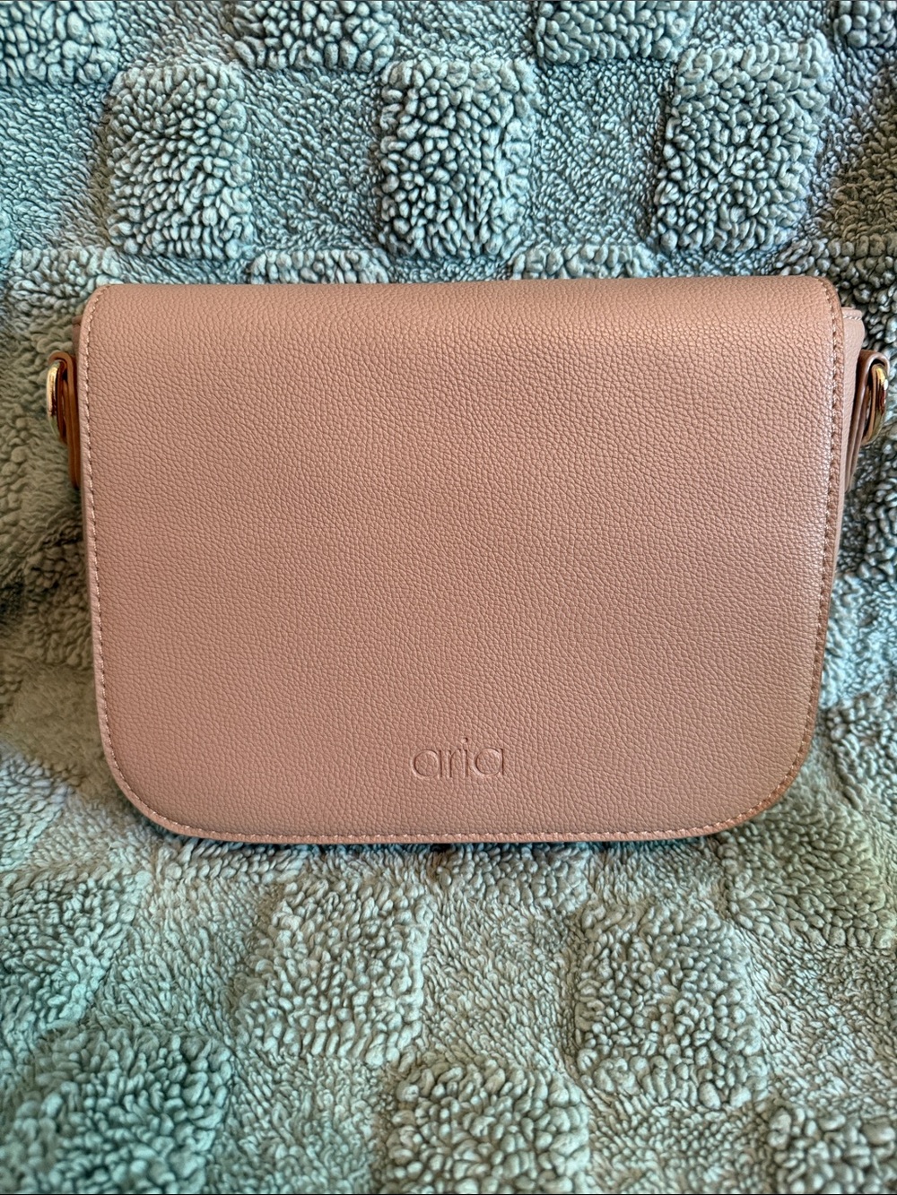 Aria Dusty Rose Crossbody Bag with Gold Hardware
